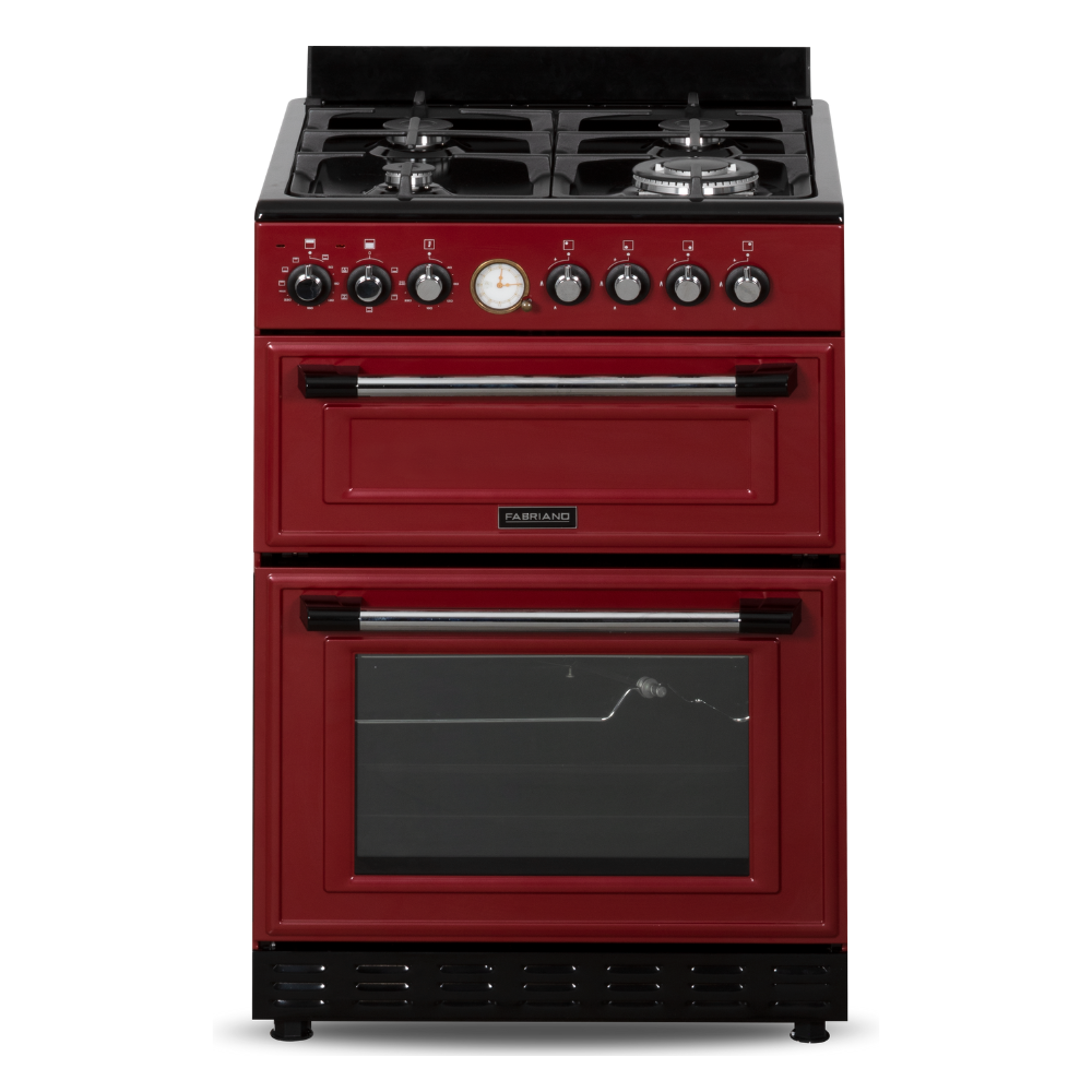 Fabriano F6D40E5RDS 60cm, 4 Gas Burners + Electric Oven Double Cavity