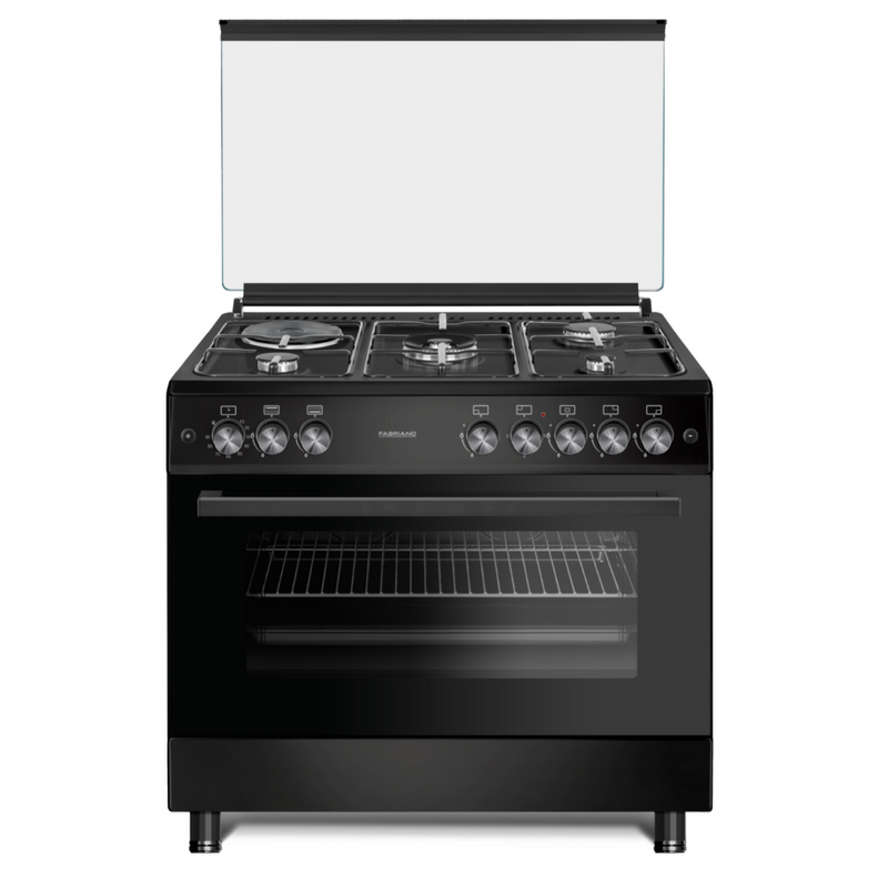 Fabriano  F9L41G2-BL 90cm, 4 Gas Burners (1 Dual Gas Burner) + 1 Electric Plate + Gas Oven