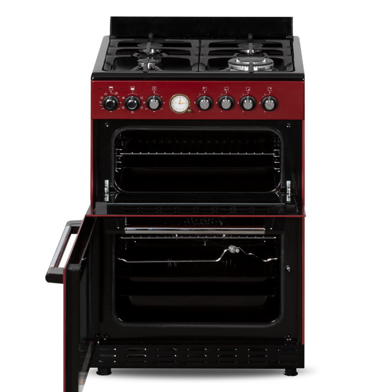 Fabriano F6D40E5-RDS 60cm, 4 Gas Burners + Electric Oven Double Cavity