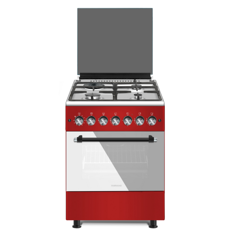Fabriano F6TS31G2-RD 60cm, 4 Gas Burners + 1 Electric Plate + Gas Oven